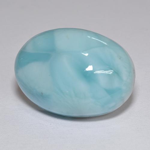 13.07 ct Blue Larimar Gemstone, Larimar Gem in Oval Cabochon Shape for Sale.
