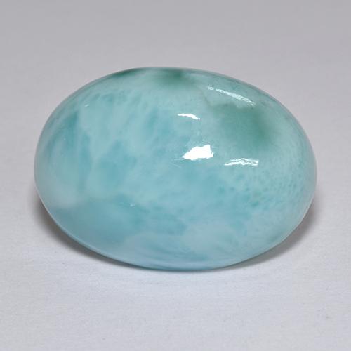 12.10 ct Blue Larimar Gemstone, Larimar Gem in Oval Cabochon Shape for Sale.