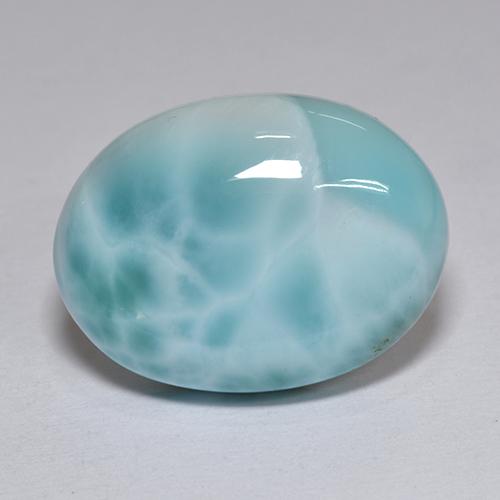 8.82 ct Blue Larimar Gemstone, Larimar Gem in Oval Cabochon Shape for Sale.