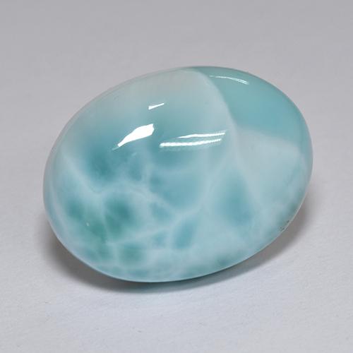 8.82 ct Blue Larimar Stone, Natural Larimar in Oval Cabochon Shape for Sale