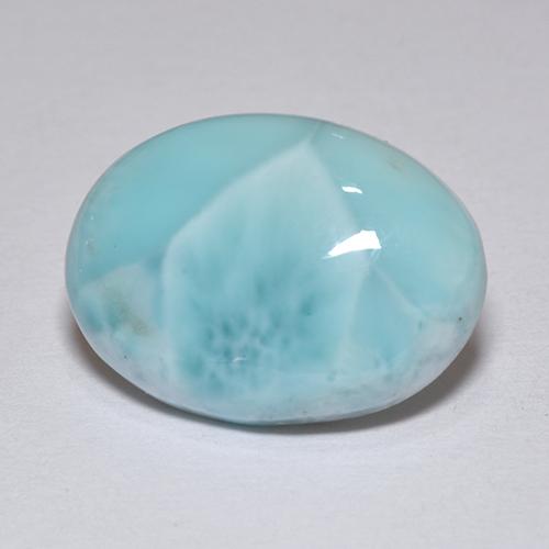 7.36 ct Blue Larimar Gemstone, Larimar Gem in Oval Cabochon Shape for Sale.