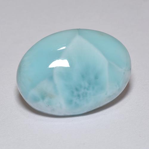 7.36 ct Blue Larimar Stone, Natural Larimar in Oval Cabochon Shape for Sale