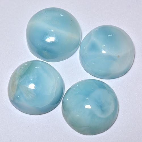 14.19 ctw Turquoise Larimar Stones, Natural Larimar in Round Cabochon Shape for Sale
