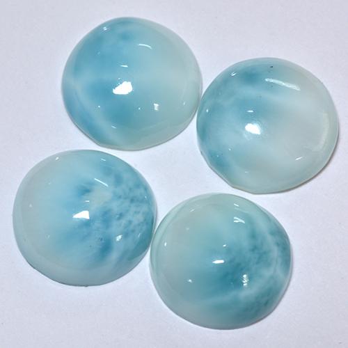 12.18 ctw Turquoise Larimar Stones, Natural Larimar in Round Cabochon Shape for Sale