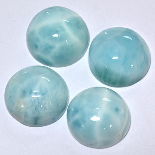 14.04 ctw Turquoise Larimar Stones, Natural Larimar in Round Cabochon Shape for Sale