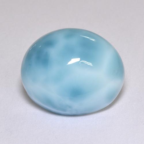 5.05 ct Blue Larimar Gemstone, Larimar Gem in Oval Cabochon Shape for Sale.