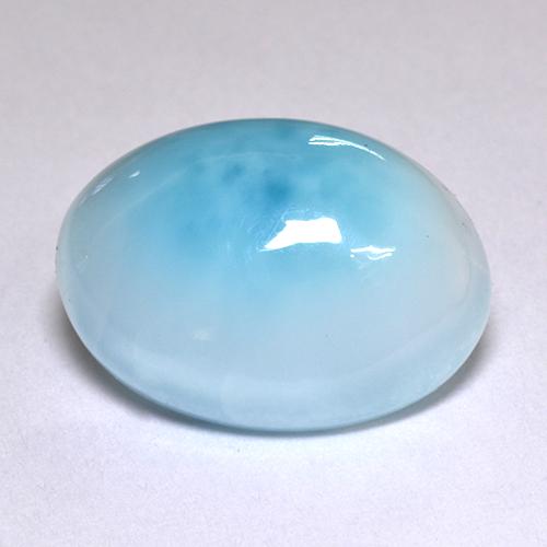 5.51 ct Blue Larimar Gemstone, Larimar Gem in Oval Cabochon Shape for Sale.