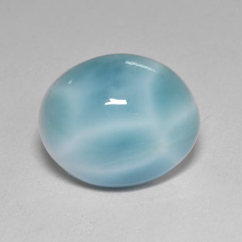 4.77 ct Blue Larimar Gemstone, Larimar Gem in Oval Cabochon Shape for Sale.