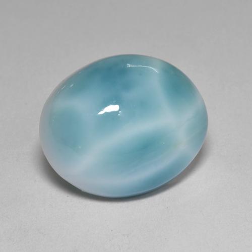 4.77 ct Blue Larimar Stone, Natural Larimar in Oval Cabochon Shape for Sale