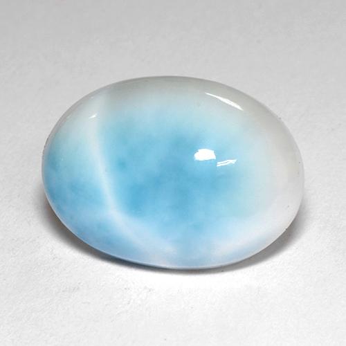 4.91 ct Blue Larimar Gemstone, Larimar Gem in Oval Cabochon Shape for Sale.
