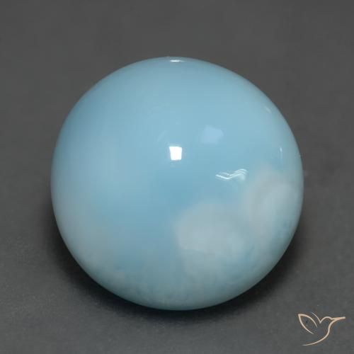 6.2 ct Round Larimar, 11.9 mm From the Dominican Republic, Photo A