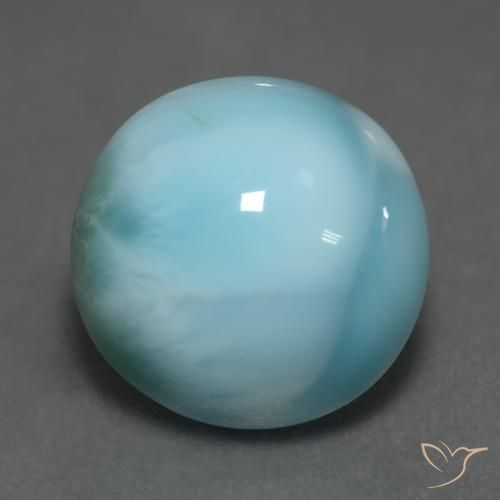 6.33 ct Round Larimar, 11.7 mm From the Dominican Republic, Photo A