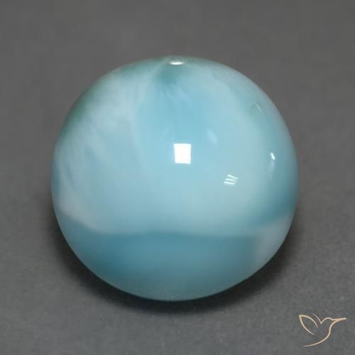 6.33 ct Turquoise Larimar Stone, Natural Larimar in Round Cabochon Shape for Sale