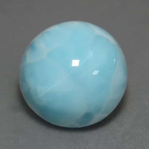 Light Sky Blue Ларимар Камень - 6.6ct Круглый Кабошон (ID: 541491)
