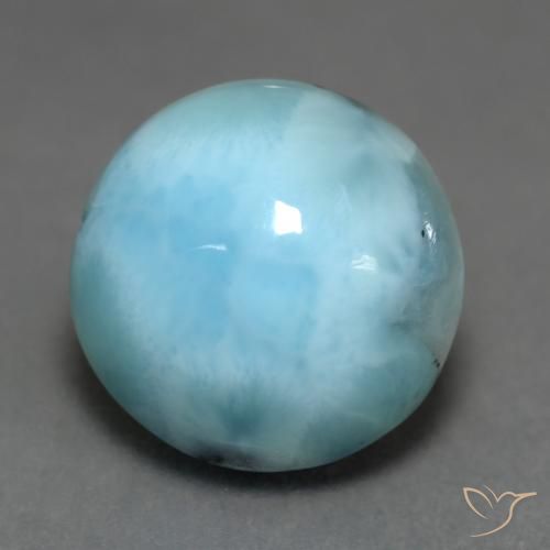 6.50ct Natural Light Blue Larimar, Round, Opaque