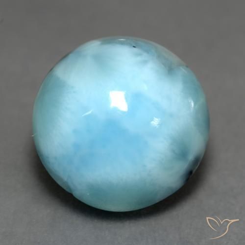 6.50 ct Blue Larimar Stone, Natural Larimar in Round Cabochon Shape for Sale
