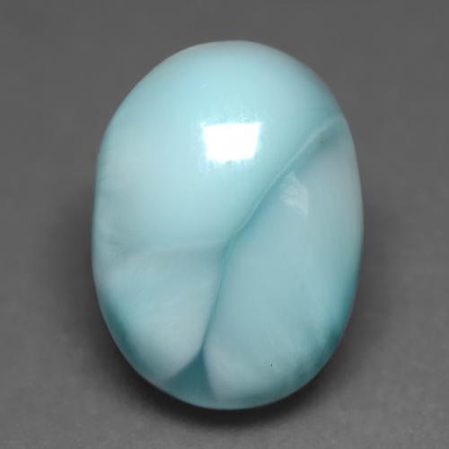 hellblau-grün Larimar Edelstein - 6.2ct Oval Cabochon (ID: 541496)