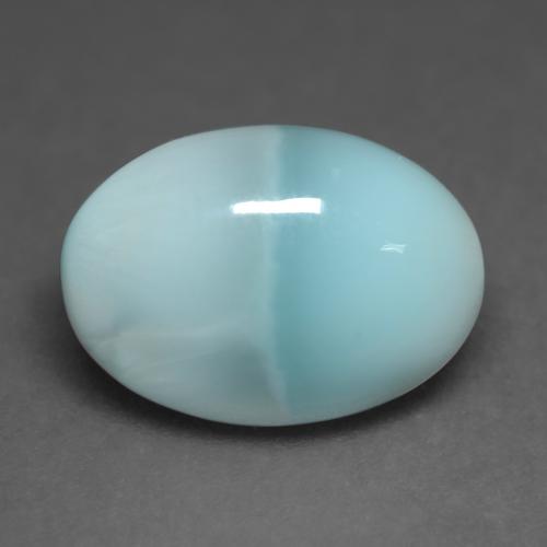 Verde bluastro chiaro Larimar Gem - 4.8ct Ovale cabochon (ID: 541497)