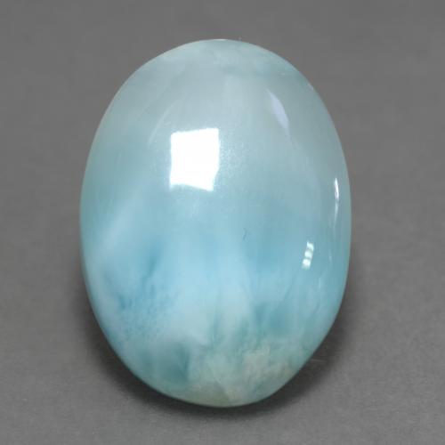 Light Blue Green Larimar Gem - 6.4ct Oval Cabochon (ID: 541592)