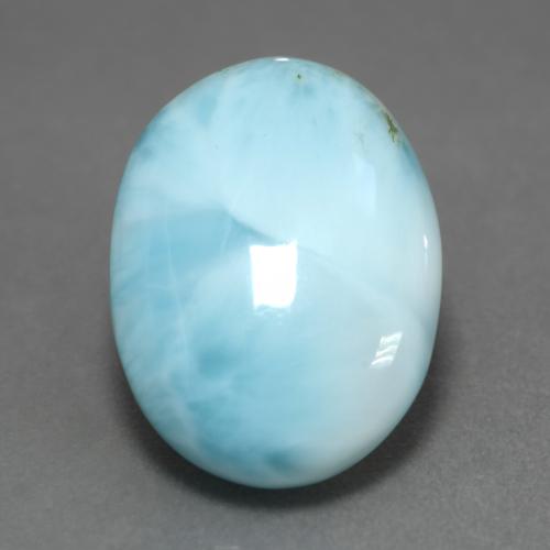 Verde azulado claro Larimar Gema - 6.8ct Cabujón Óvalo (ID: 541593)