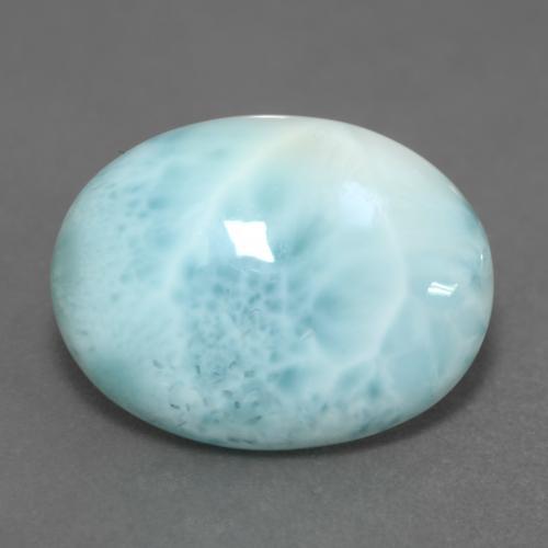 6.27 ct Turquoise Larimar Stone, Natural Larimar in Oval Cabochon Shape for Sale