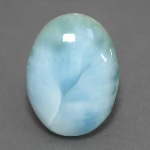 Verde azul Larimar Gema - 7.2ct Cabujón Óvalo (ID: 541595)