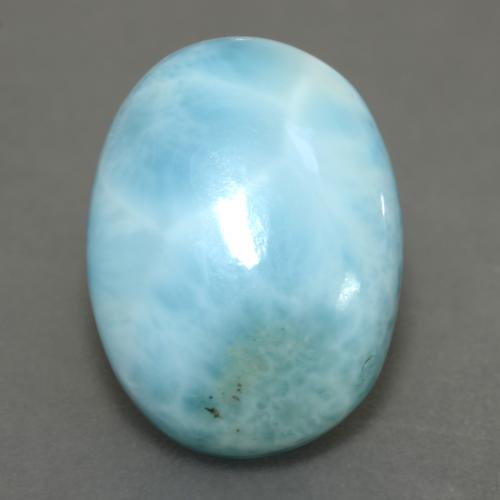 Light Greenish Blue Larimar Gem - 8ct Oval Cabochon (ID: 541596)