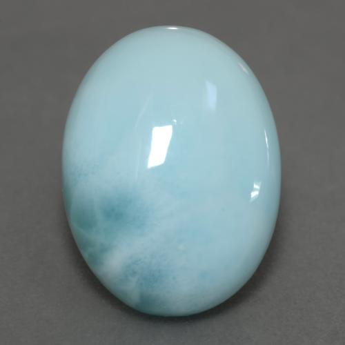 Blue Green Larimar Gem - 8.2ct Oval Cabochon (ID: 541597)
