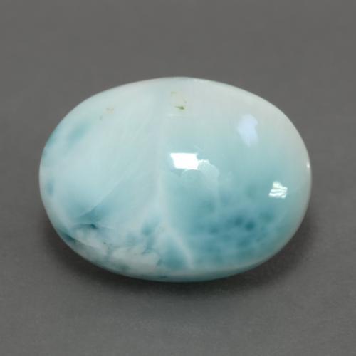 6.28 ct Turquoise Larimar Stone, Natural Larimar in Oval Cabochon Shape for Sale