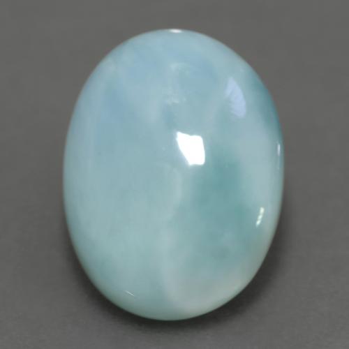 Azul verdoso claro Larimar Gema - 7ct Cabujón Óvalo (ID: 541600)