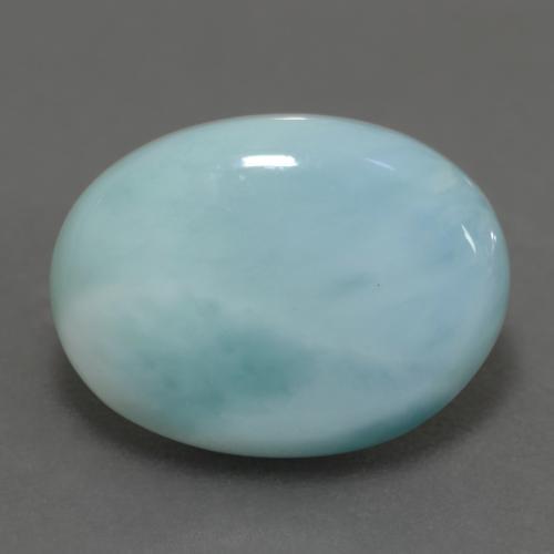 7.04 ct Turquoise Larimar Stone, Natural Larimar in Oval Cabochon Shape for Sale