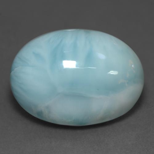 Larimar Turquesa Ovalada de 18,2 x 13,1mm de República Dominicana, peso de 11.39 ct, piedra preciosa natural No tratado en Translúcido Clarity, Larimar Cabujón Óvalo de 1 pieza - Color: Azul verdoso claro, dureza Mohs de 4.5 - 5, Photo A