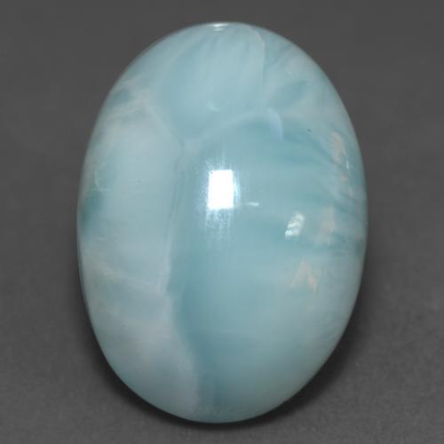 11.39 ct Turquoise Larimar Stone, Natural Larimar in Oval Cabochon Shape for Sale