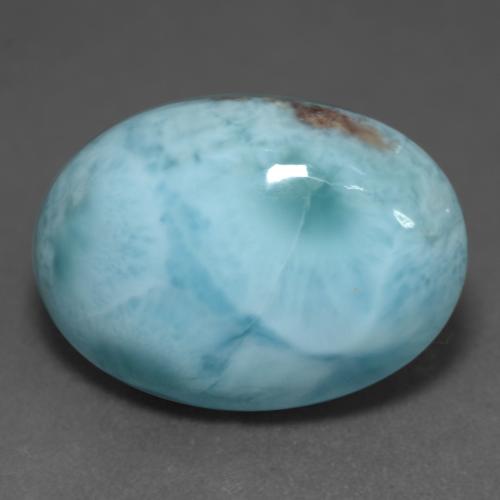 Light Greenish Blue Ларимар Камень - 12.4ct Овал Кабошон (ID: 541681)