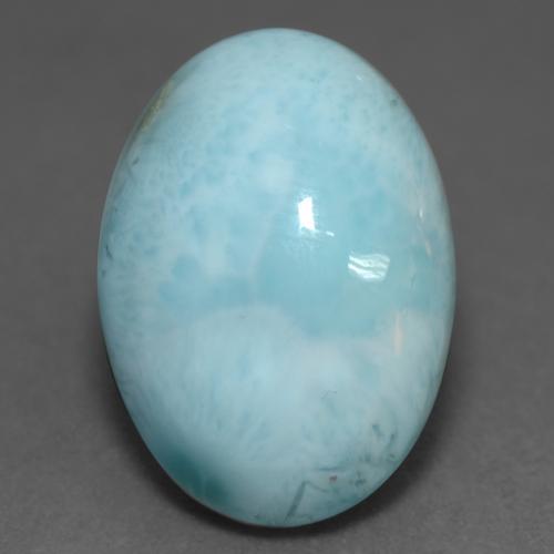Light Greenish Blue Larimar Gem - 10.7ct Oval Cabochon (ID: 541684)