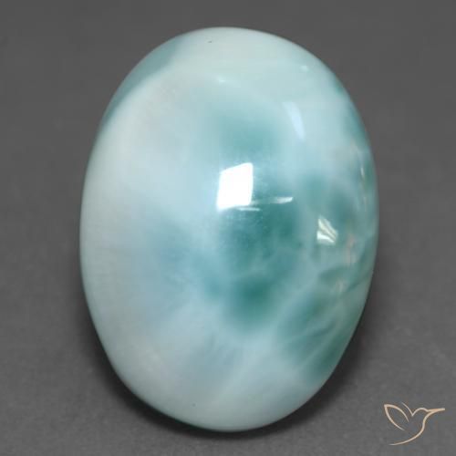 10.24 ct Blue Larimar Stone, Natural Larimar in Oval Cabochon Shape for Sale