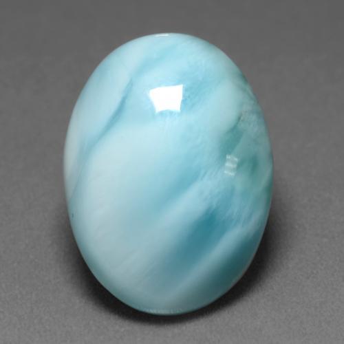 7.36 ct Turquoise Larimar Stone, Natural Larimar in Oval Cabochon Shape for Sale