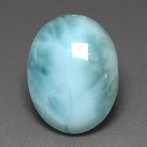 7.68 ct Turquoise Larimar Stone, Natural Larimar in Oval Cabochon Shape for Sale