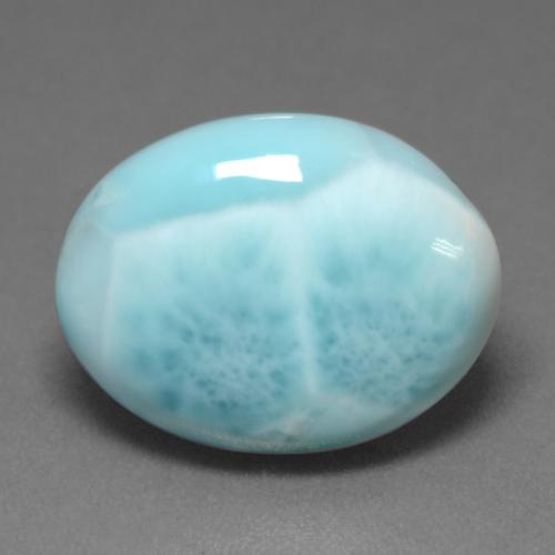 Verde azulado claro Larimar Gema - 7.9ct Cabujón Óvalo (ID: 541950)