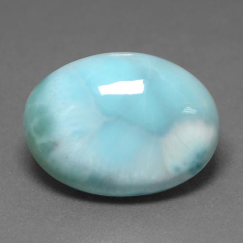 hellblau-grün Larimar Edelstein - 7.4ct Oval Cabochon (ID: 541952)
