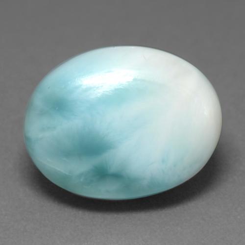 Light Blue Green Larimar Gem - 6.3ct Oval Cabochon (ID: 541954)