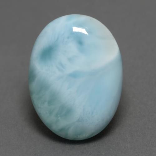 Sea Foam Blue Larimar Edelstein - 7ct Oval Cabochon (ID: 542076)