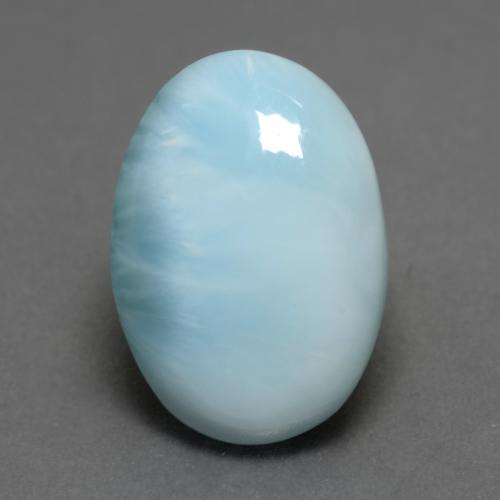 Light Greenish Blue Larimar Gem - 7.9ct Oval Cabochon (ID: 542077)