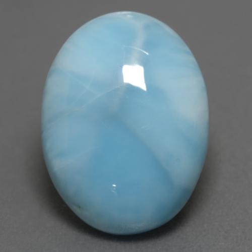8.52 ct Blue Larimar Gemstone, Larimar Gem in Oval Cabochon Shape for Sale.