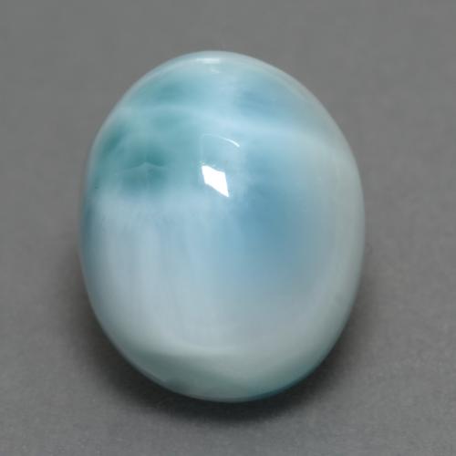 6.88 ct Blue Larimar Gemstone, Larimar Gem in Oval Cabochon Shape for Sale.