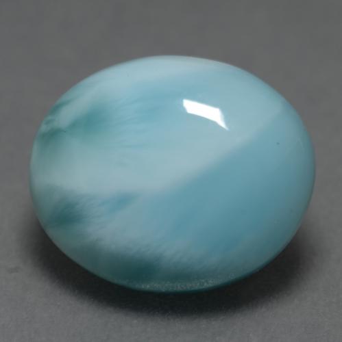 Light Greenish Blue Ларимар Камень - 4.6ct Овал Кабошон (ID: 542554)