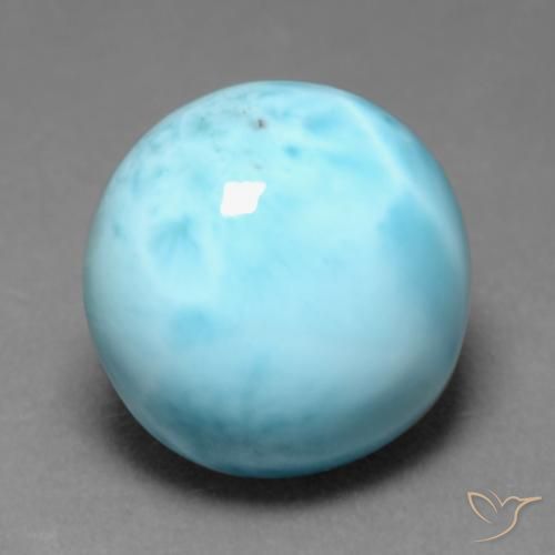7.66 ct Blue Larimar Stone, Natural Larimar in Round Cabochon Shape for Sale