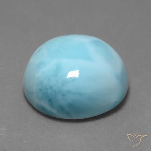 Larimar Gemstone in 13 mm (calibrated) Size for Sale, Larimar Stone in Light Greenish Blue Color