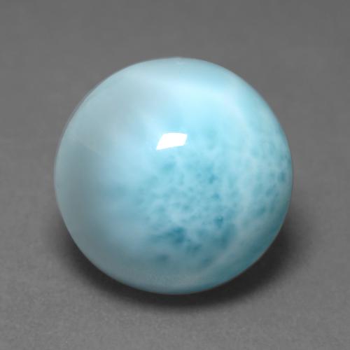 Light Greenish Blue Larimar Gem - 6.5ct Round Cabochon (ID: 542995)