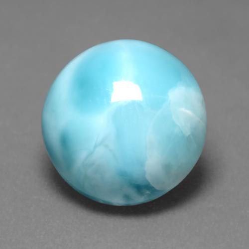 Light Sky Blue Larimar Gem - 6.7ct Round Cabochon (ID: 542996)